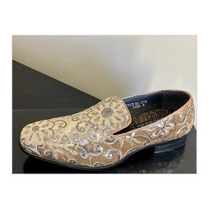 After Midnight 6734 Gold Silver Embroidered Velvet